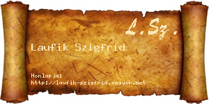 Laufik Szigfrid névjegykártya